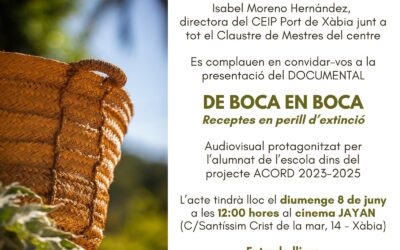 El col·legi Port de Xàbia estrena ‘De boca en boca’, el documental de les receptes en perill d’extinció